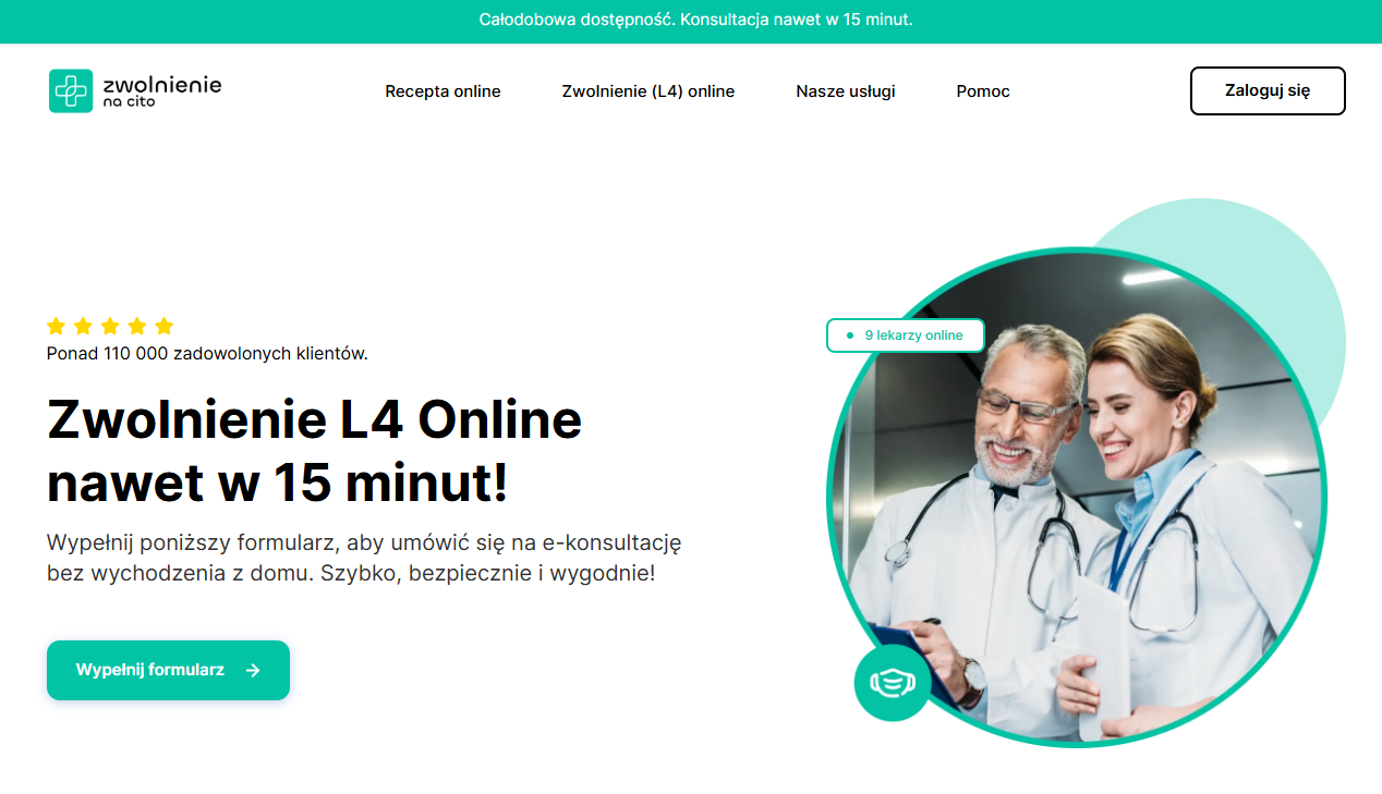 Zrzut ekranu zwolnienienacito.pl